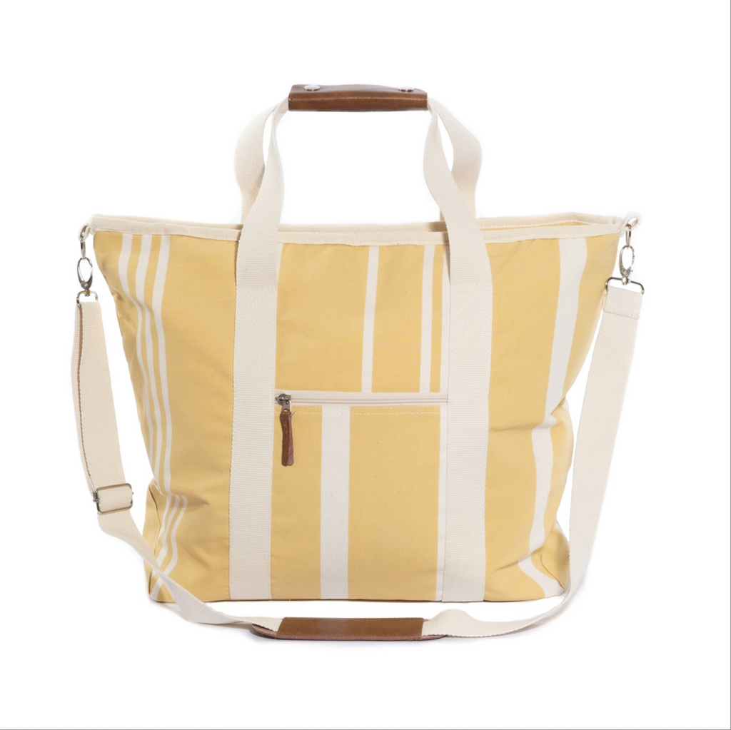 The Cooler Tote Bag - Vintage Yellow Stripe