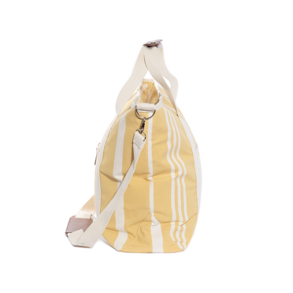 The Cooler Tote Bag - Vintage Yellow Stripe