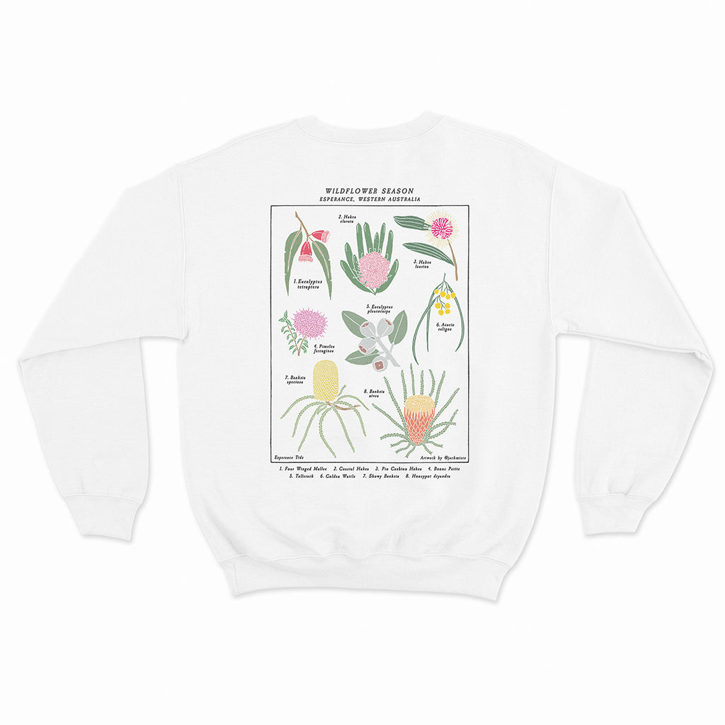 Wildflower Season Crew - White