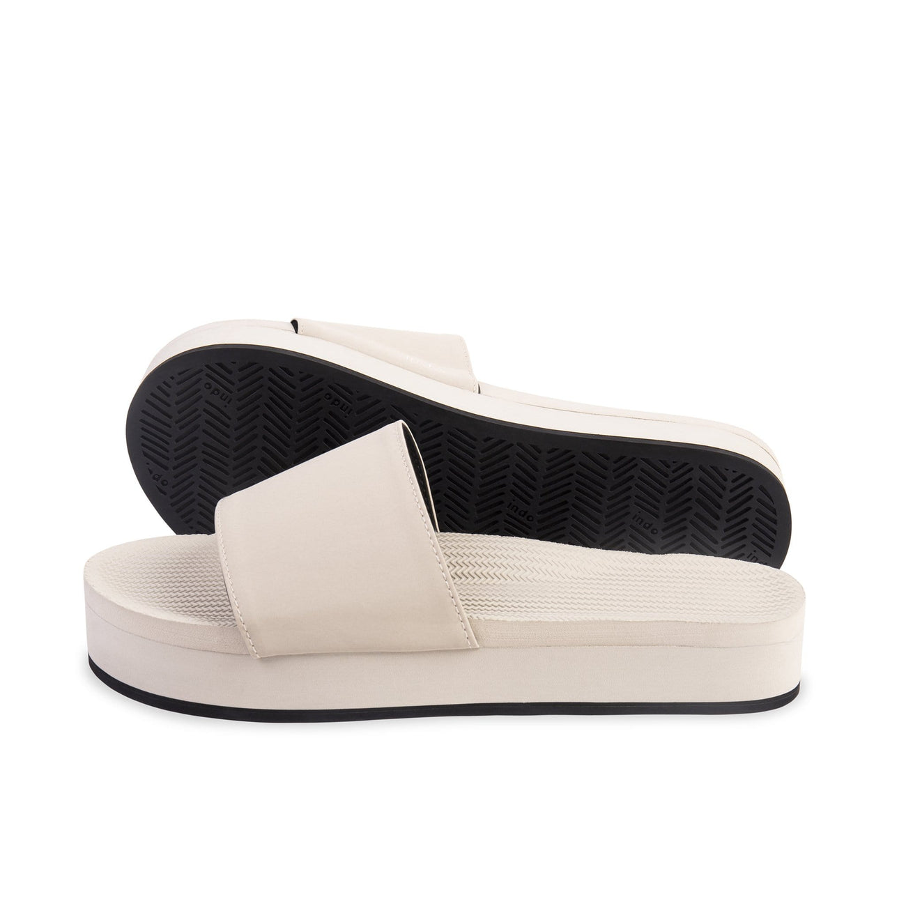 Womens Platform Slides - Sea Salt
