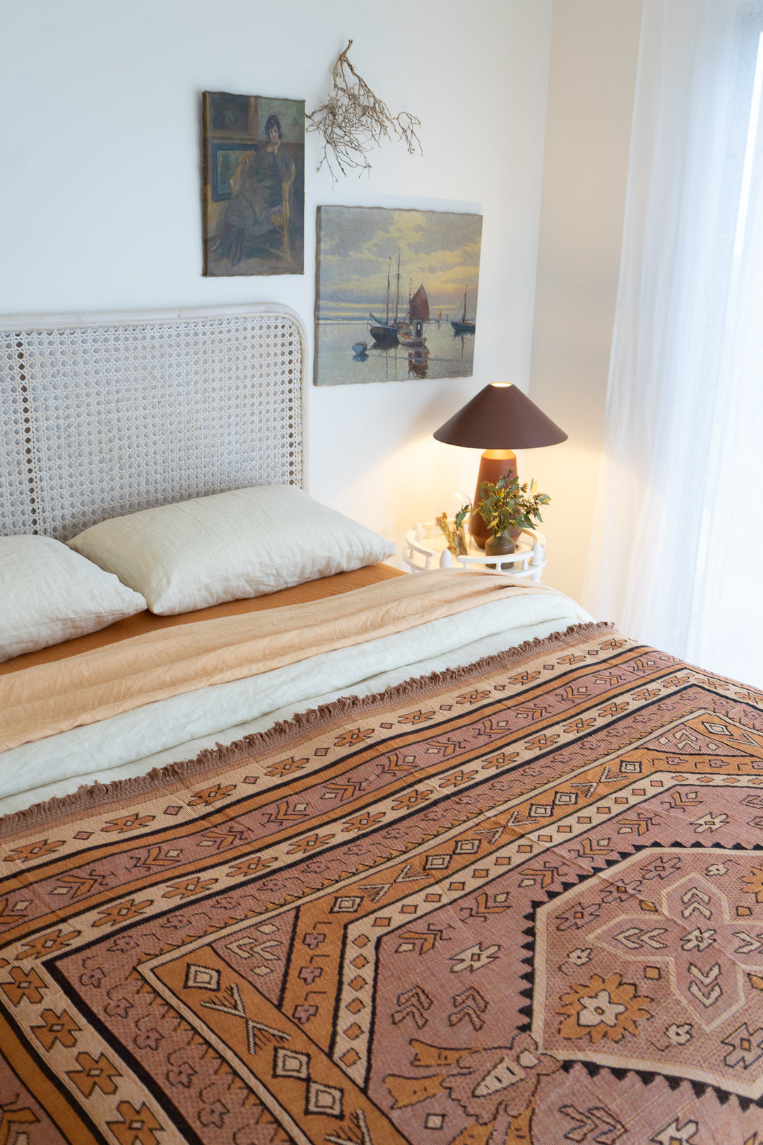 The Zephyr Peach Travel Rug